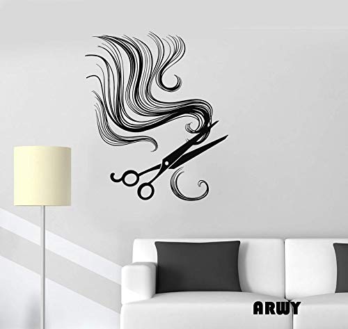 ARWY® Salon Wall Stickers Vinyl Wall Decal Hair Scissors Barber Tools Beauty Salon Stickers Unique Gift(58X66 cm)