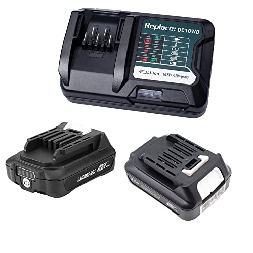 2 Stück BL1021B Akku mit Ladegerät DC10WD Cover