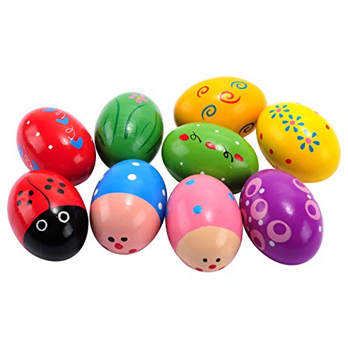 Easter Wooden Egg Shakers Maracas for Party Favors, Classroom Prize Supplies and Percussion Musical Instrument(9 PCS) - Image 5