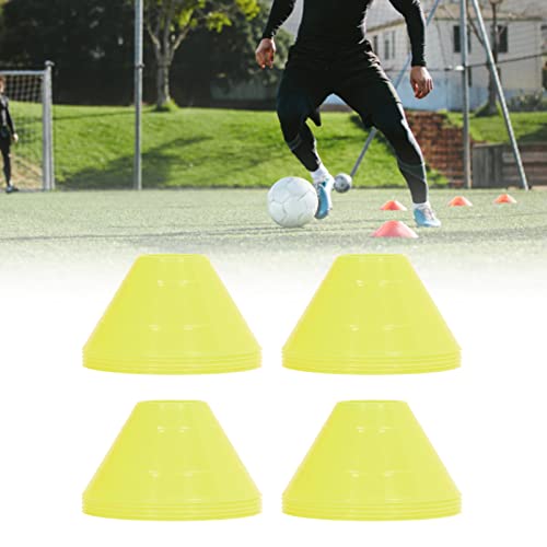20PCS Soccer Mini Disc Cones Set, Football Training Markers PE Sports Training Disc Cone Set for Sports Training, Football, Basketball, Skating, Outdoor Games(Yellow)
