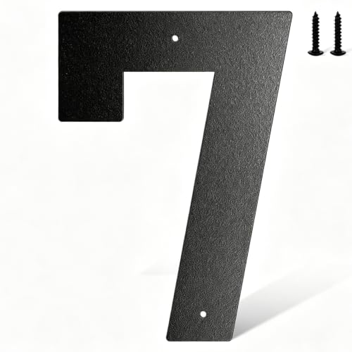 useNumber 5''6''7''8'' House Numbers for Outside, Black Metal Address Numbers and Letters for Out Door Signs, Garden/Office/Home/Store Signage (7)
