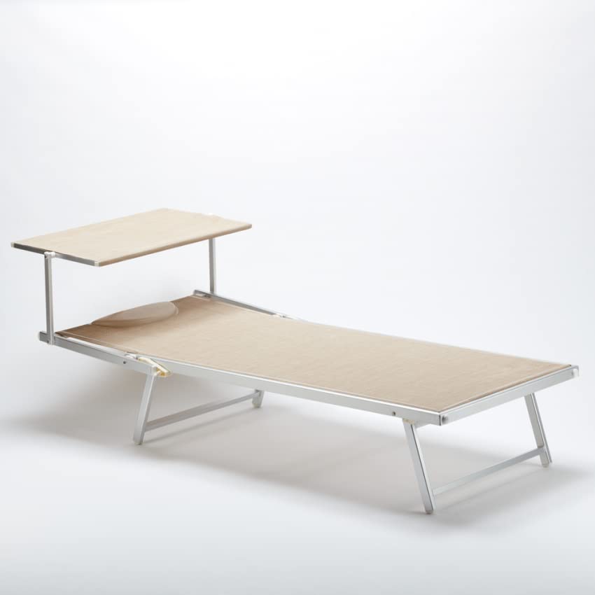 Produce Shop Lettino Spiaggia Mare in Alluminio Grande Italia XL Professionale - Beige