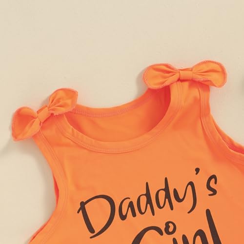 Image of Toddler Little Girl Clothes Summer Sleeveless Daddys Girl Letter Tank Tops Shorts Set 2Pcs Kids Casual Outfits