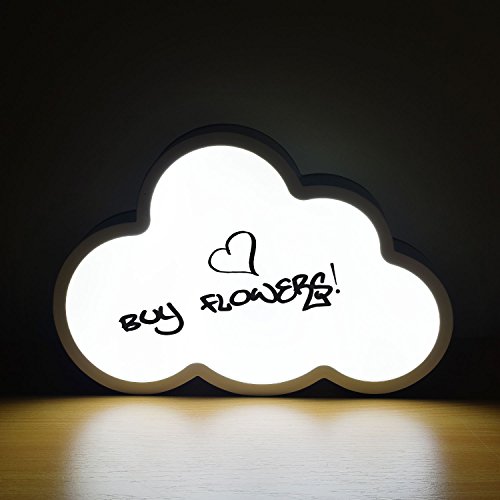 Sentik® Pizarra luminosa con forma de nube y luz LED, objeto decorativo para escribir un mensaje personal