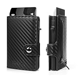 Fioscyra Portafoglio Uomo e Donna Slim in Fibra di Carbonio, Porta Carte di Credito con Pr...