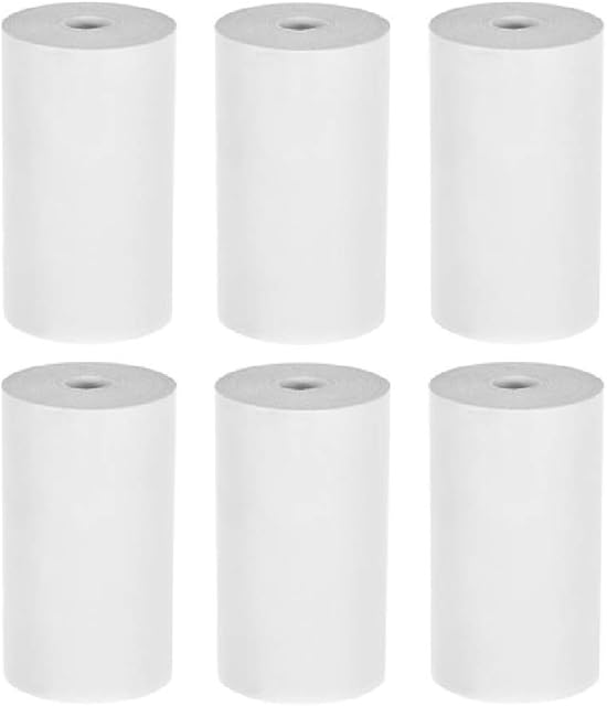 JEPODOR Thermal Paper Roll Receipt Paper Memo Paper 57 * 30mm for Mini PeriPage PAPERANG Photo Printer (6 Rolls White Thermal Paper)
