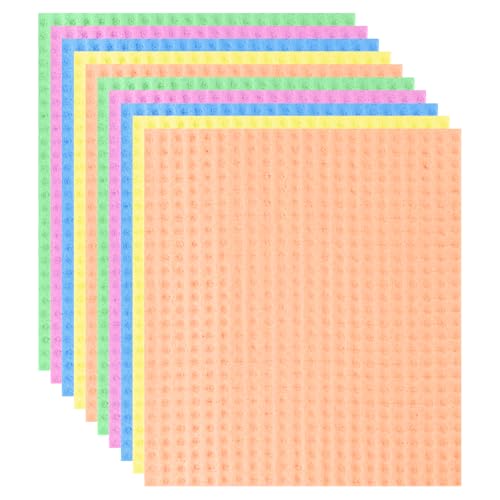 Anseom 10 Stück Wiederverwendbare Geschirrtücher, Saugfähige Schwammtuch für Küche, Waschbar Reinigungstuch, Schnell Schwammtuch für Küche und Haushalt