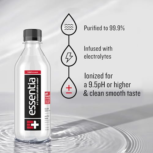 Essentia Water LLC 12, 12-oz Bottles; Ionized Alkaline Bottled 99.9% Pure; 9.5 pH or Higher; Consistent Quality in Every BPA and Phthalate-Free Bottle