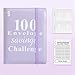 Wooswen 100 Envelope Money Saving Challenge Binder, Reusable A5 Money Budget Binder Challenges Book Blue