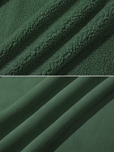 Magcomsen Mens Fleece Jacket With Hood Thick Winter Jackets Sherpa Jacket Warm Work Jackets Bomber Fuzzy Jacket Active Jackets Team Jacket Army Green M #TOP7