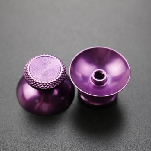 VAPXSGI 2Pcs Metal Analog Grips Stick Thumbsticks Aluminum Alloy Rocker Caps Joystick Grip Cap For PS5 Console Replacement (purple)