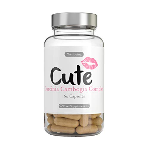 Cute Nutrition Capsule Garcinia Cambogia Gestione del Peso per Donne Estratto di Frutta ad Alta Resistenza con Guaranà Riduce L’Appetito Integratore 60 Capsule