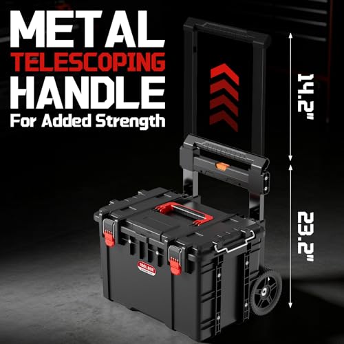 Image of JEKO&JEKO 3-Piece Rolling Modular Tool Box System with Large Rolling Tool Box & Small Parts Organizer for Garage Storage, DIY Projects, Professional Use & Home Repairs