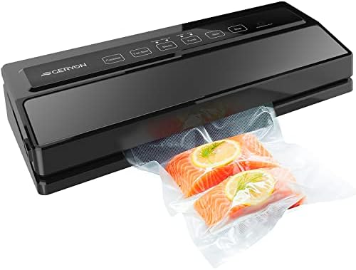 GERYON Vacuum Sealer Machine, Food Vacuum Sealer with Powerful Suction | Slim Design | Easy to Use | Led Indicator Lights for Sous Vide, Meal Prep, w/ Starter Kits for Vacuum Seal Container