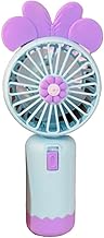 Mini handheld fan, Cute design decorated with ears and flower in the middle, small size & easy to carry by hand, equipped with USB rechargeable battery, multiple speeds, nice gift for kids, JQK21-Mint