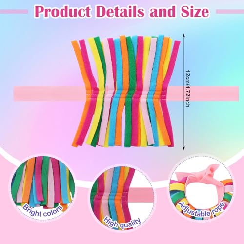 Breling 2 Pcs Luggage Pom Poms for Suitcases Funny Luggage Identifiers Pom Tags for Suitcase Backpack, Knotted Strap(Bright Colors)2