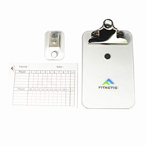 FITactic Magnetic Detachable Golf Scoreboard Clipboard Scorecard Holder with Score Sheet for Golf, Disc Golf, Frisbee