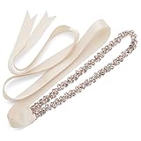 SWEETV Strass Hochzeit gürtel Kristall Braut gürtel Schärpe für Brautjungfernkleider Ballkleid Abendkleider, Rose Gold