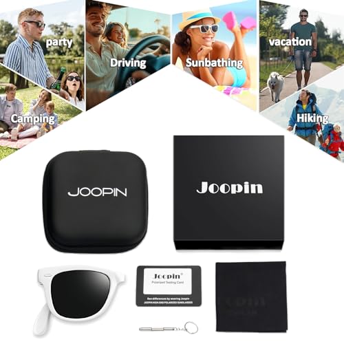 Image of Joopin Square Sunglasses Polarized UV400 Designer Sun Glasses Men Women | Oversized, Plastic Frame, Retro, Vintage, Unisex, Trendy Shades for Driving, Party, Fishing, Business, Costume