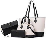 4PCS Women Fashion Handbags Purses Wallet Tote Shoulder Bags Casual Crossbody Bags, Best Valentine's Day Gift for Ladies Girls, Satchel Purse Set 4pcs