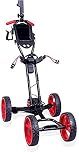 WOTZOV Carrito de Golf eléctrico Plegable | Carrito de Golf de 4 Ruedas con portavasos y asa Ajustable | Apertura y Cierre en un Segundo