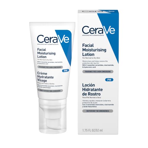 CeraVe PM Face Care Night Moisturising Lotion for Normal to Dry Skin, 52ml