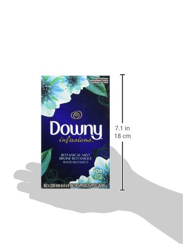 Downy Folhas de amaciante de tecido Infusions, névoa botânica, 105 unidades