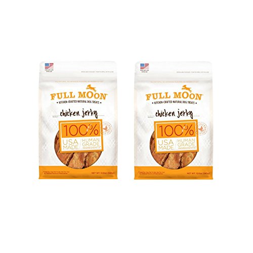 Full Moon All Natural Human Grade Dog Treats, Chicken Jerky, 12 Ounce - 2 Pack