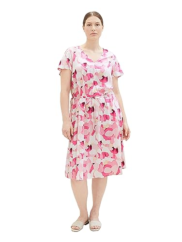 TOM TAILOR Damen 1037301 Plussize Kleid, 31803 - Pink Shapes Design, 48...