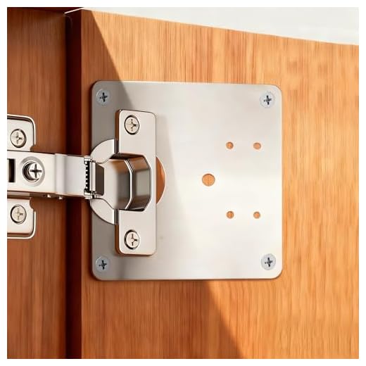 2 Pack Cabinet Hinges Repair Plate with Screws - Premium Stainless Steel Hinge Repair Kit for Kitchen Cupboard Doors & Furniture with Fixing Screws