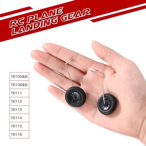 Hollowfly 3 Set Spare RC Plane Landing Gear RC Airplane Wheels Compatible with 76105&b 76108&b 76111 76112 76113 76114 76115 76116 Remote Control Radio Control Plane Landing Gear Tire Accessories