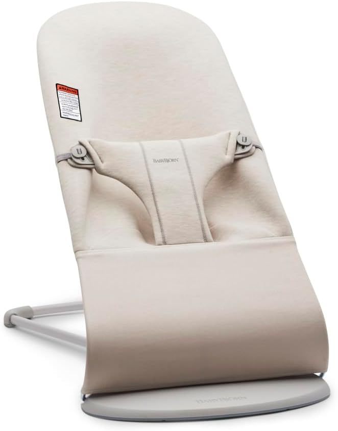 Bouncer Bliss, Light Beige, 3D Jersey | 2-in-1 Adjustable Baby Bouncer Seat and Toddler Chair, Newborn to Toddler (8-29 lbs), 4 positions, Lightweight & Portable