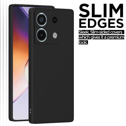Image of Outlouders Back Cover for Redmi Note 13 Pro 5G | Camera Protection | Durable Soft Matte Silicone Bumper Case (Black)
