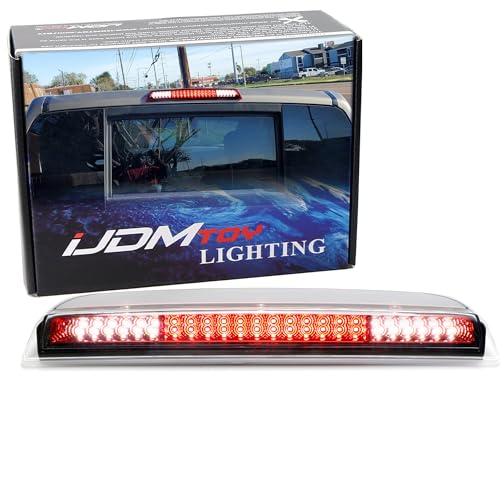 iJDMTOY Race Car Style Strobe Clear Lens w/Red Chrome Reflector 48-SMD LED High Mount Third Brake/Clearance Light Assembly Compatible with Nissan Frontier (D40 D41)