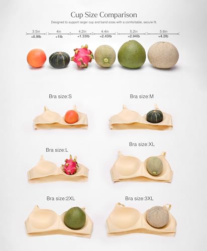 Popilush Bras for Women No Underwire Supportive Push Up Bralettes Wireless Full Coverage Plus Size T-Shirt Bra4