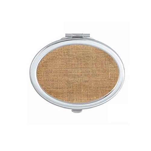 Fabric Flax Knit Kahki Mirror Portable Fold Hand Makeup Double Side Glasses image 2