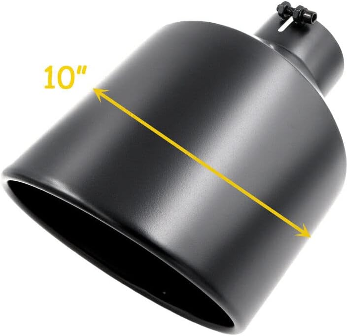 Miniatura 6 de RP Remarkable Power, Toma de 4 pulgadas, salida de 10 pulgadas, longitud total de 15 pulgadas, borde enrollado de acero inoxidable, punta de escape