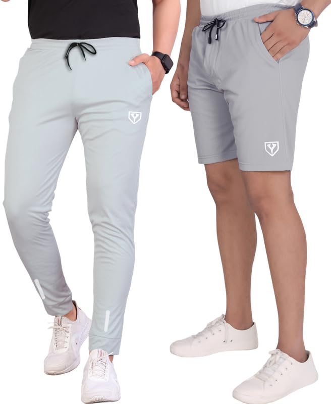 Men's Blend Shorts with Stylish Design Comfortable and Versatile Track Pant Combo Pack (Light Grey-XXL)-picture-45