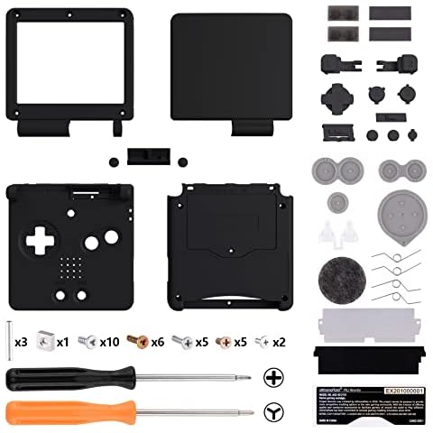 IPS Ready Upgraded eXtremeRate Black Soft Touch Custom Replacement Housing Shell for Gameboy Advance SP GBA SP – Compatible with Both IPS & Standard LCD – Console & Screen NOT Included Cover