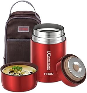 Soup Flask,800ml Vacuum Insulated Food Jar for Hot Cold Food, Leak Proof Soup Containers for Kids and Adults (800ml Red)