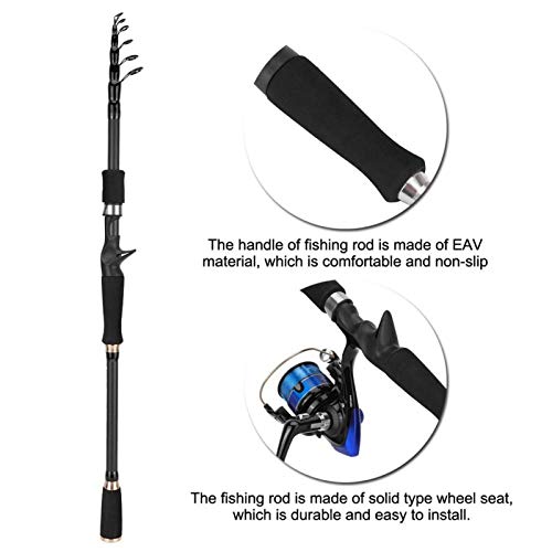 Emoshayoga Teleskop-Angelrute Angelrute Starke Angelrute für das Süßwasserfischen(Gun Handle 2.7M) – Bild 3