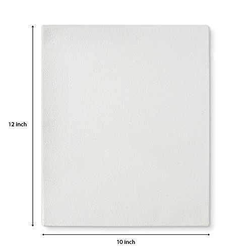 Image of Medium Grain Artist Stretched Canvas 10 inch x 12 inch | Primed Cotton | Suitable for Acrylic, Oil & Alkyd Paints - for Painting, Sketching & Drawing | Pack of 4