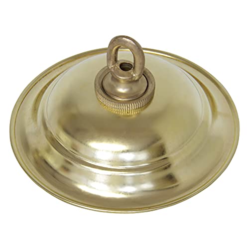 Image of RCH Hardware CN-BR05-120 Brass Traditional Round Ceiling Canopy, 4.7 Inch, Acid Dipped