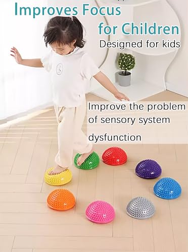 image for XCZGSW 2PCS Hedgehog Balance Pods, Pimples Pilates Ball, Half Spiky Fi