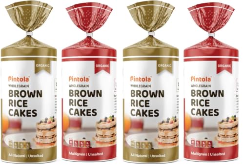 Image of Pintola Organic Wholegrain Brown Rice Cakes Combo Pack (All Natural) (Multigrain and Unsalted) (130 g x 2) (Pack of 2)