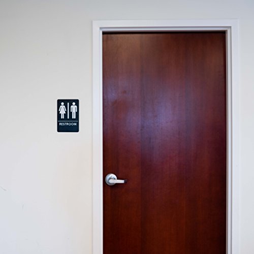 Rock Ridge Unisex Restroom Sign Ada-Compliant Bathroom Door Sign, Office Business And Restaurant, Made In Usa, Pack Of 3 #TOP4