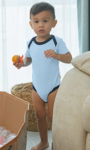 Image of KOH KOH Kids Short Sleeve Cotton Solid Lap Shoulder Baby Bodysuit