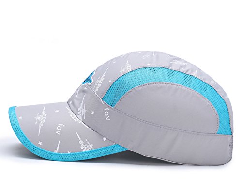 Home Prefer Kids Boys Lightweight Quick Drying Sun Hat Outdoor Sports Uv Protection Caps Mesh Side Ball Cap Gray #TOP1