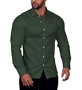 COOFANDY Men's Muscle Fit Dress Shirts Wrinkle-Free Long Sleeve Casual Button Down Shirt
