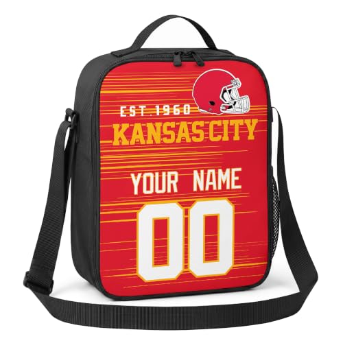 Image of Kansas Lunch Bag Custom Name and Number Personalized Gifts